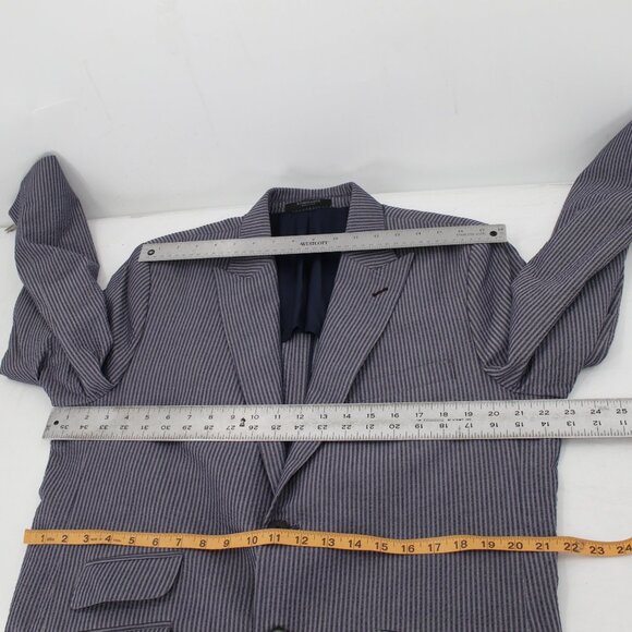 Studiosuits Sport Coat Men's 44/45 Seersucker Solbiati Zefiro striped peak lapel - Picture 7 of 10